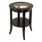 Contemporary Home Living 22.5" Dark Espresso Elegant Genoa Round Shaped Glass Top End Table